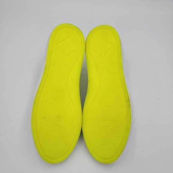 MCM Women's $520 White Neon Yellow Visetos Low Top Sneakers Shoes US 8.5 EU 39 - Picture 11 of 15